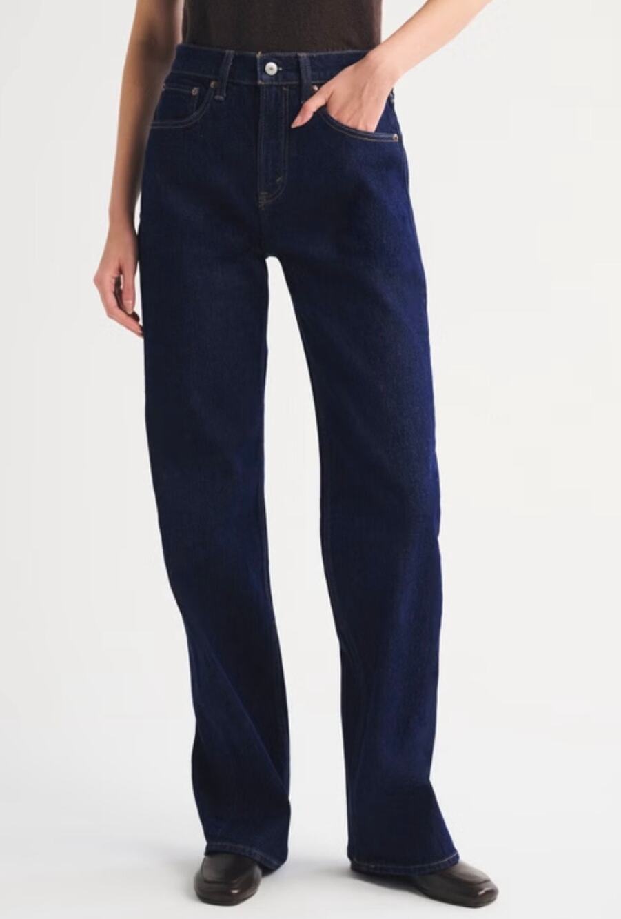 Abercrombie & Fitch Dark Wash High Rise The '90s Relaxed Jeans-Size 30